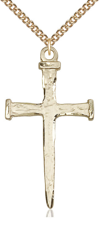 14kt Gold Filled Nail Cross Medal Catholic Jewelry