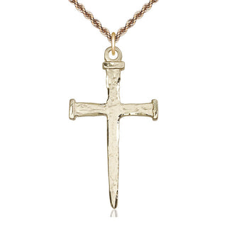 14kt Gold Filled Nail Cross Medal Catholic Jewelry