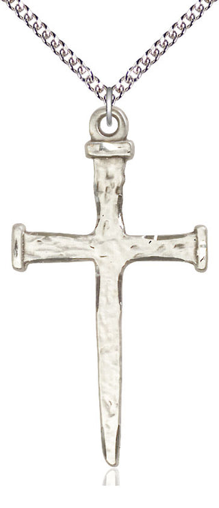 Sterling Silver Nail Cross Medal Catholic Jewelry