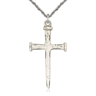 Sterling Silver Nail Cross Medal Catholic Jewelry