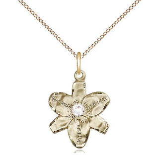 14kt Gold Filled Chastity Pendant with 3mm Crystal Swarovski Necklace