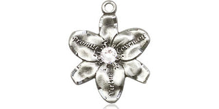 Sterling Silver Chastity Pendant with a 3mm Crystal Swarovski stone on an 18-inch Sterling Silver Light Curb Chain