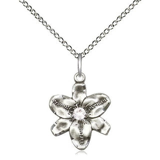 Sterling Silver Chastity Pendant with 3mm Crystal Swarovski stone Necklace