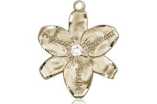 14kt Gold Filled Chastity Pendant with a 3mm Crystal Swarovski stone on an 18-inch Gold Filled Light Curb Chain