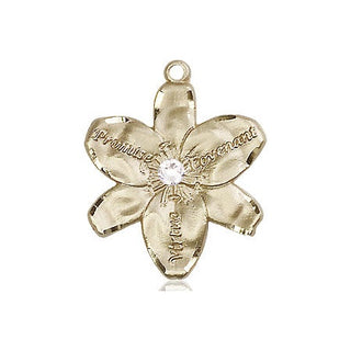14kt Gold Chastity Medal with a 3mm Crystal Swarovski stone