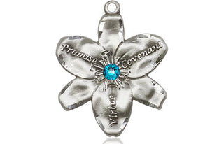 Sterling Silver Chastity Pendant with a 3mm Zircon Swarovski stone on an 18-inch Sterling Silver Light Curb Chain