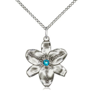 Sterling Silver Chastity Pendant with 3mm Zircon Swarovski stone Necklace