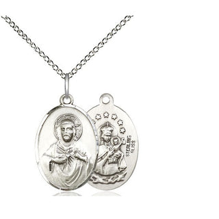 Sterling Silver Scapular Medal Religious Jewelry