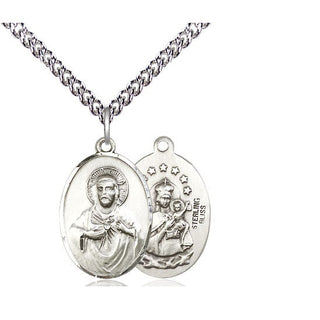 Sterling Silver Scapular Medal Religious Jewelry