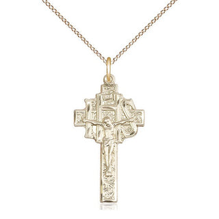 14kt Gold Crucifix-IHS Medal