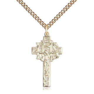 14kt Gold Crucifix-IHS Medal