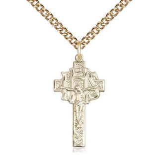 14kt Gold Crucifix-IHS Medal