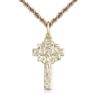 14kt Gold Crucifix-IHS Medal