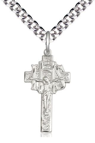 Sterling Silver Crucifix-IHS Medal Catholic Jewelry