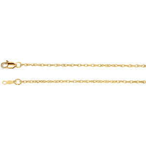 24-inch 1.5MM Rope Chain with Lobster Clasp - 14K Yellow Gold