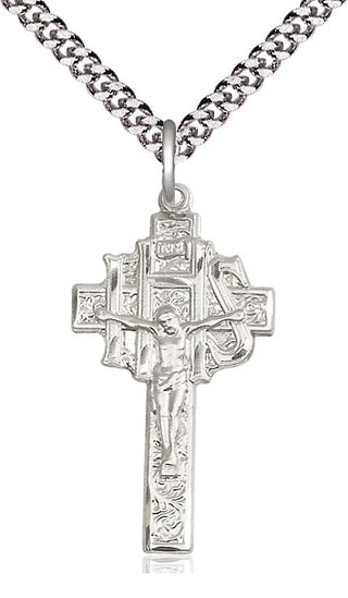 Sterling Silver Crucifix-IHS Medal Catholic Jewelry