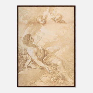 Sepia Figure and Cherubs Framed Print - view 3