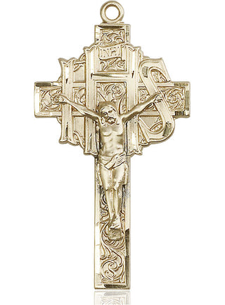 14kt Gold Crucifix Medal