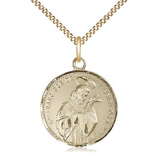 14kt Gold Filled Saint Francis of Assisi Medal Catholic Jewelry