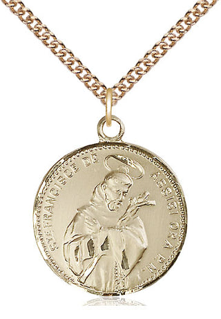 14kt Gold Saint Francis of Assisi Medal