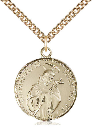 14kt Gold Saint Francis of Assisi Medal