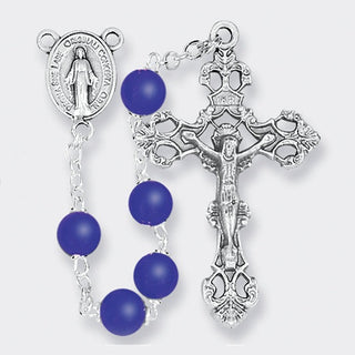 6MM Glass Round Bead Lock Link Lapis Color Rosary