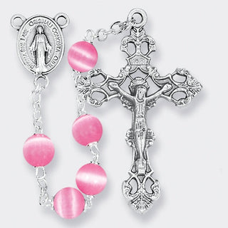 6MM Glass Round Bead Lock Link Rose Rosary