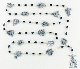 Black Glass Via Crucis Rosary