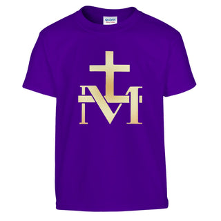 Gold Marian Cross Monogram Kids T-Shirt - view 9