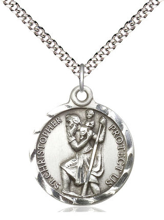 Pewter Saint Christopher Medal Religious Jewelry