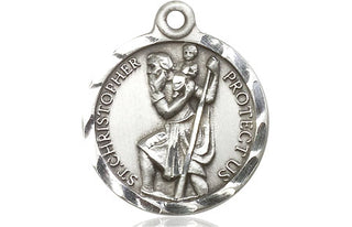 Sterling Silver Saint Christopher Medal Religious Jewelry