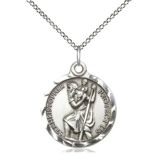 Sterling Silver Saint Christopher Medal Religious Jewelry