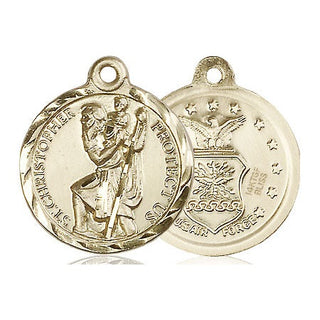 14kt Gold Filled Saint Christopher Air Force Medal