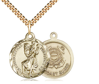 14kt Gold Filled Saint Christopher Coast Guard Medal Religious Jewelry