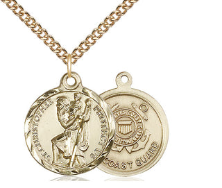 14kt Gold Filled Saint Christopher Coast Guard Medal | Medium