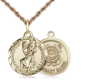 14kt Gold Filled Saint Christopher Coast Guard Medal | Medium