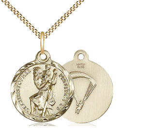 14kt Gold Filled Saint Christopher Paratrooper Medal Religious Jewelry
