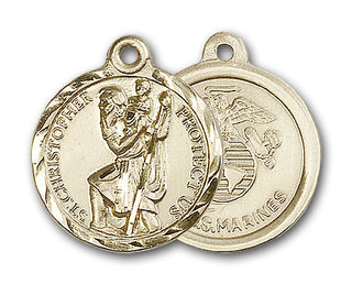 14K Gold St. Christopher Pendant