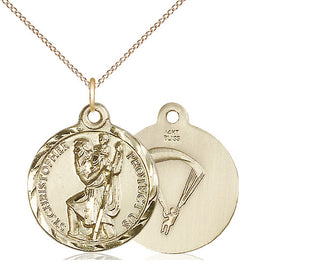 14kt Gold Saint Christopher Paratrooper Medal