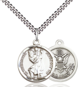 Pewter Saint Christopher Army Medal | Medium