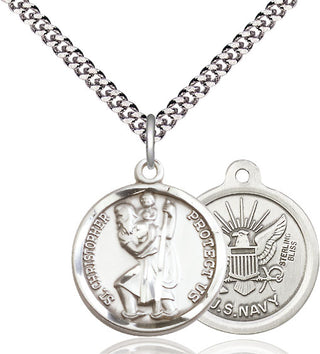Pewter Saint Christopher Navy Medal | Medium