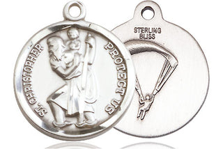 Sterling Silver Saint Christopher Paratrooper Medal Religious Jewelry