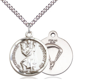 Sterling Silver Saint Christopher Paratrooper Medal Religious Jewelry