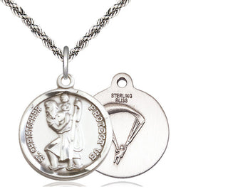 Sterling Silver Saint Christopher Paratrooper Medal Religious Jewelry