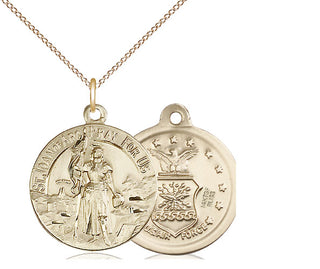 14kt Gold Filled Saint Joan of Arc Air Force Medal Religious Jewelry