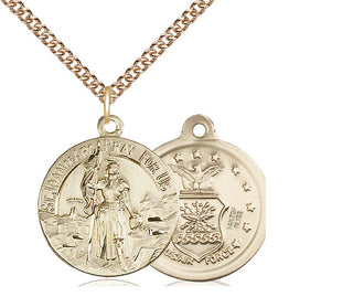 14kt Gold Filled Saint Joan of Arc Air Force Medal Religious Jewelry