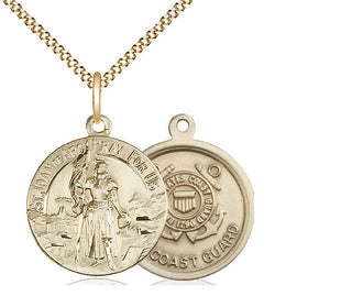 14kt Gold Filled Saint Joan of Arc Coast Guard Medal Religious Jewelry