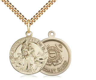 14kt Gold Filled Saint Joan of Arc Coast Guard Medal Religious Jewelry