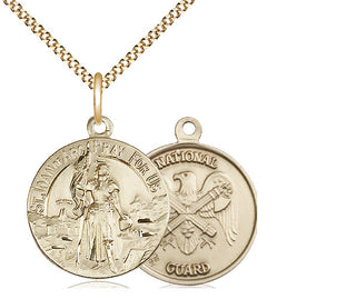 14kt Gold Filled Saint Joan of Arc National Guard Medal Religious Jewelry