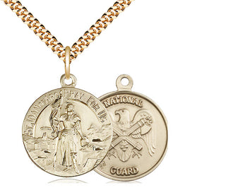 14kt Gold Filled Saint Joan of Arc National Guard Medal Religious Jewelry